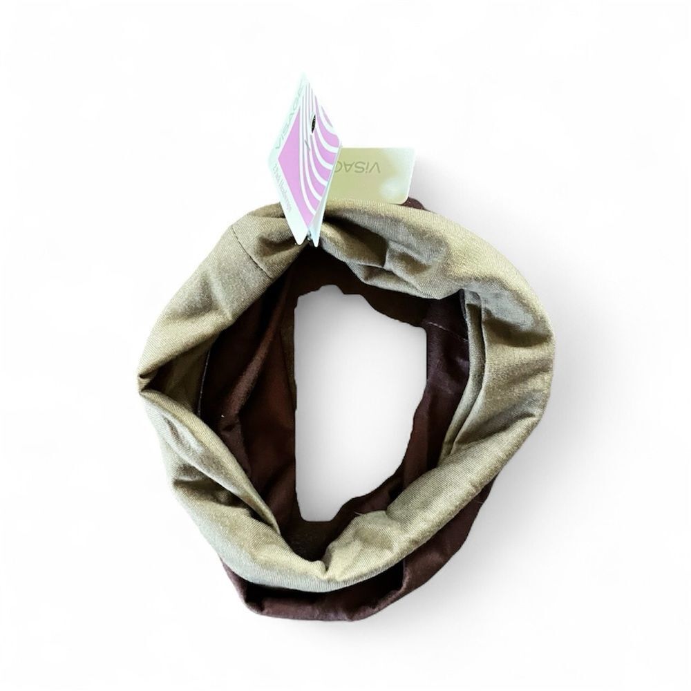 Visage Set of 2 Brown and Tan Velvet-Like Headbands